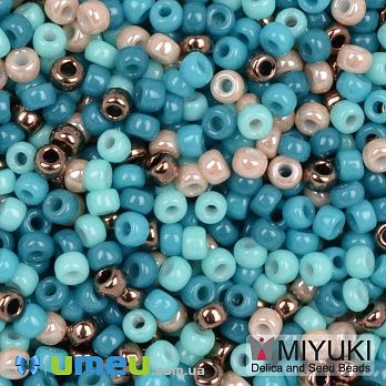 Бісер японський Miyuki круглий RR 8/0 №mix31, Бірюзовий (BIS-049831)