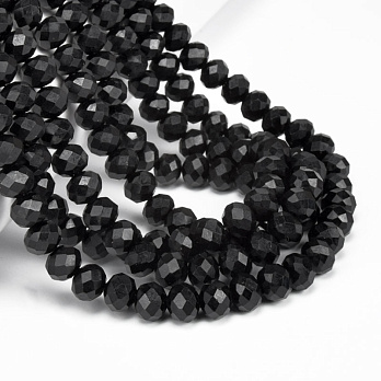 Намистини ронделі, 8х6 мм, Чорні (BUS-057147)