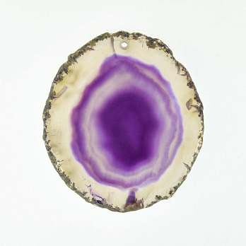 Зріз Агата, Фіолетовий, 65х59 мм (POD-032438)