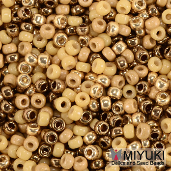 Бісер японський Miyuki круглий RR 11/0 №MIX81, Жовто-коричневий (BIS-055986)