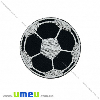 Термоаппликация Мяч, 6 см, Черно-белая, 1 шт (APL-027729)
