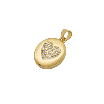 Медальйон Овальний Позолота 18 kt зі стразами куб.цирконій, 18,5х13,5х4,5 мм (POD-054454)