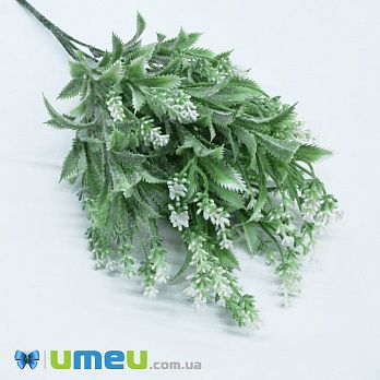 Гілка лаванди з кропивою, 38 см, Біла (DIF-044960)