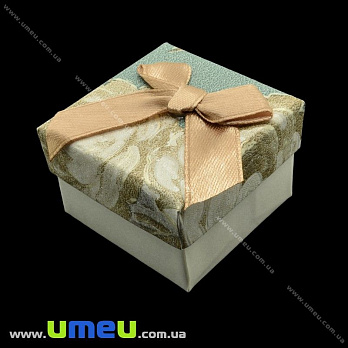 Подарочная коробочка Квадратная с узором под кольцо, 4,5х4,5х3,5 см, Бежевая, 1 шт (UPK-023076)