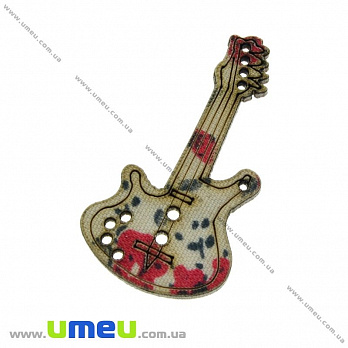 Декоративний пришивний елемент Гітара, 34х19 мм (DIF-021283)