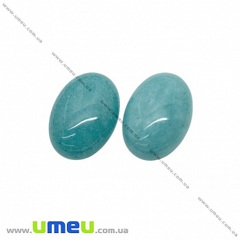 Кабошон нат. камінь Нефрит бірюзовий, Овал, 18х13 мм (KAB-025960)