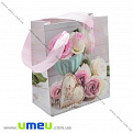 Подарочный пакет Цветы, 17х14х7 см, Розовый, 1 шт (UPK-023355)