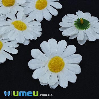 Ромашка тканинна (головка), 75 мм, Біла (DIF-044992)