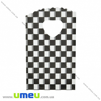 Подарунковий пакетик, 15х9 см, Чорно-білий (UPK-026247)