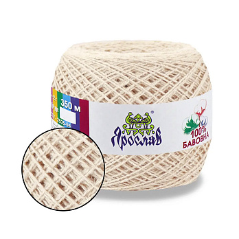 Пряжа Ярослав Бавовна 14/2, 50 г, 350 м, Кремова 97 (YAR-058970)