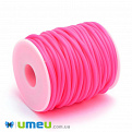 Шнур каучуковый полый, 3 мм, Розовый, 1 м (LEN-040195)