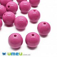 Бусина пластиковая Круглая, 18 мм, Малиновая (BUS-002888) Бусина пластиковая Круглая, 18 мм, Малиновая (BUS-002888)
