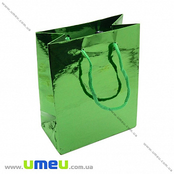 Подарунковий пакет, 14х11х6,5 см, Зелений (UPK-013807)
