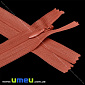 Блискавка (змійка) потайна нероз'ємна, 50 см, Тип 3, Червоно-помаранчева (ZIP-016049)