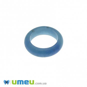 Кольцо из натурального камня Агат голубой, 23 мм, 1 шт (POD-038787)