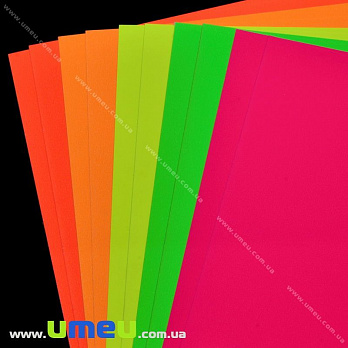 Картон двосторонній неоновий TIKI, А4, 5 кольорів, 10 листів, 180 г / м2 (DIF-021694)