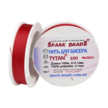 Нить для бисера Титан 100, Красная №2523, 100 м (MUL-010614)
