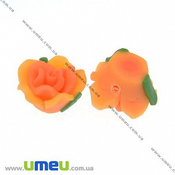 Бусина FIMO Цветок, 15 мм, Оранжевая, 1 шт (BUS-007676)