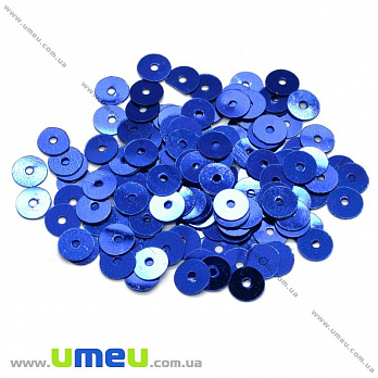 Пайетки Китай круглые, 6 мм, Синие, 5 г (PAI-013118)