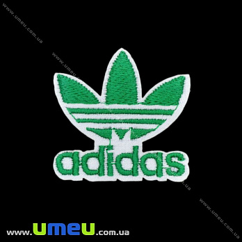 Термоаппликация Adidas, 4х4 см, Зеленая, 1 шт (APL-016387)