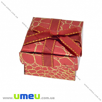 Подарочная коробочка Квадратная под кольцо, 5х5х3,5 см, Красная, 1 шт (UPK-035943)