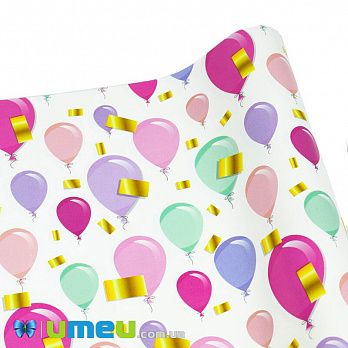 Пакувальний папір Повітряні кулі, Біла, 70х100 см (UPK-041937)