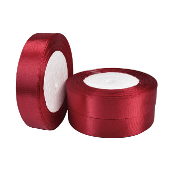 Атласна стрічка, 20 мм, Червона темна (LEN-060327)