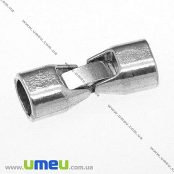Застёжка для вклеивания шнура, Античное серебро, 27х10 мм, 1 шт (ZAM-007696)