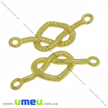 [Архів] Конектор металевий Серце, 33х13 мм, Золото (KON-036760)