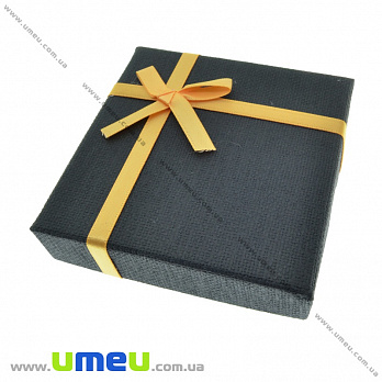 Подарочная коробочка для браслета Квадратная, 9х9х2 см, Черная, 1 шт (UPK-035275)