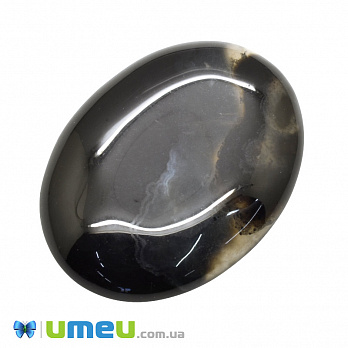 Кабошон нат. камінь Агат коричневий, Овал, 39,7 х29,4 мм (KAB-050609)