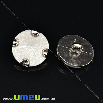 Гудзик пластиковий на ніжці Круглий, 22 мм, Білий (PUG-018758)