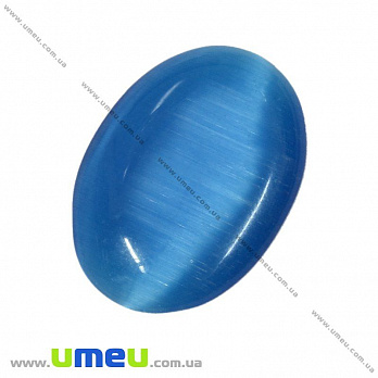 Кабошон Котяче око, 25х18 мм, Синій, Овал (KAB-008048)