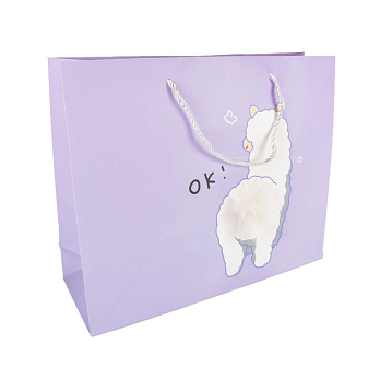 Подарочный пакет Овечка, 32х26х11 см, Сиреневый (UPK-035679)
