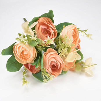 Букет півоній з ромашками, 32 см, Персиковий (DIF-062193)