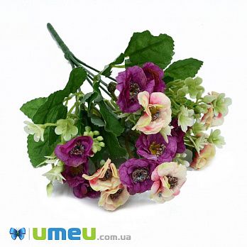 Букет мелких цветов, 28 см, Персиково-малиновый (DIF-045832)
