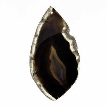 Зріз Агата, Чорний, 79х42 мм (POD-032513)