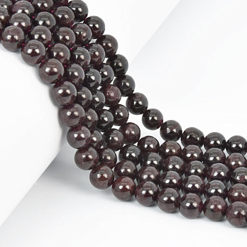 Намистини Гранат, Натур. камінь, 8 мм, Круглі, 19 см (BUS-058083)