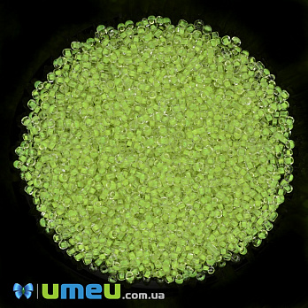 Бісер китайський дрібний, 12/0, Салатовий забарвлений, 2 мм (BIS-037683)