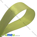 Атласна стрічка, 25 мм, Оливкова (LEN-017542)