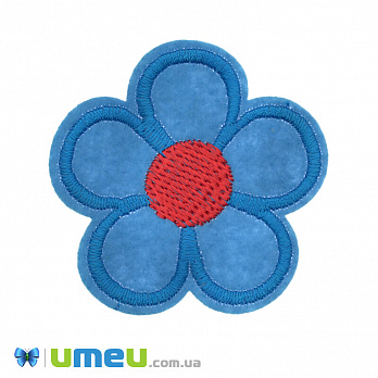 Термоаппликация Цветок, 5 см, Синяя, 1 шт (APL-017448)