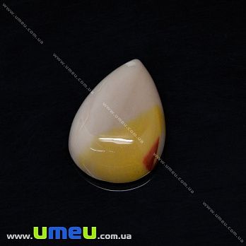 Підвіска з натурального каменю Мукаіт, Крапля, 31х21 мм (POD-031611)