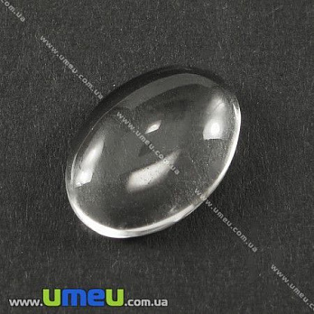 Кабошон стеклянный Линза овальная УЦЕНКА, 14х10 мм, Прозрачный, 1 шт (KAB-015567)