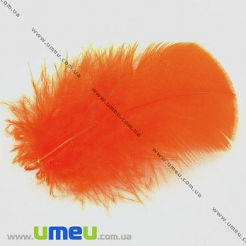 Перья Индейки, Оранжевые, 7-12 см, 1 уп (10 шт) (PER-001775)