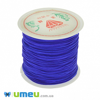 Нейлоновый шнур (для браслетов Шамбала), 1 мм, Синий яркий, 1 м (LEN-042119)