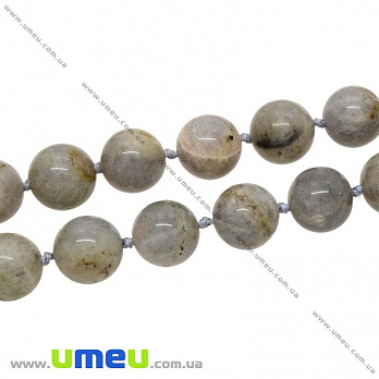 Бусина натуральный камень Лабрадорит светлый, 12 мм, Круглая, 1 шт (BUS-028666)