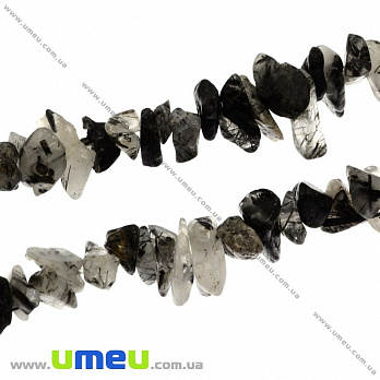 [Архів] Скол (крихта) натуральний камінь Турмаліновий кварц, 5-8 мм, (88-90 см) (BUS-009414)