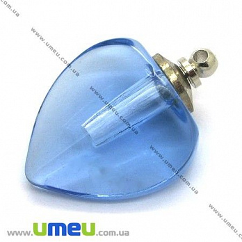 Скляний кристал Серце, Синій, 22х18 мм (DIF-006784)