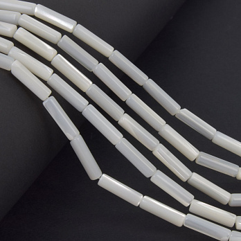 Бусины Перламутр белый, Натур. камень, 14х4 мм, Бочонок (BUS-058123)