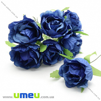 Роза тканевая большая, 40 мм, Синий, 1 шт (DIF-015043)